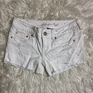 White jean shorts
